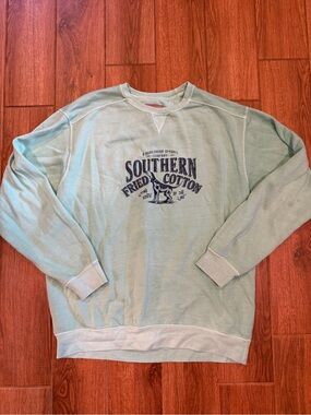 Southern Fried Cotton Men's Light Green Crewneck Sweatshirt / xl